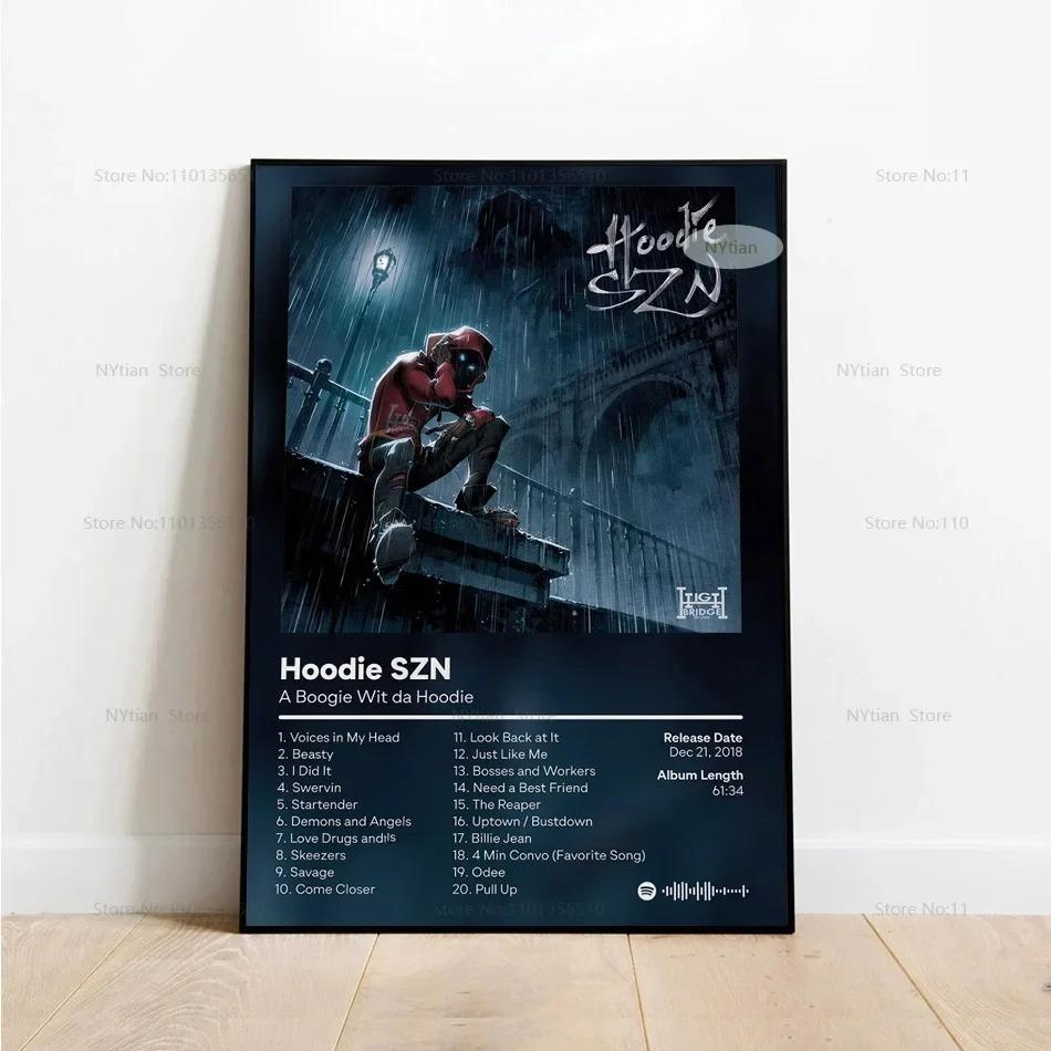 

Постеры A Boogie Wit da Hoodie Me vs Myself Треклист музыкального альбома Настенное искусство Картина на холсте Гостиная Домашний декор 20x30cm no frame