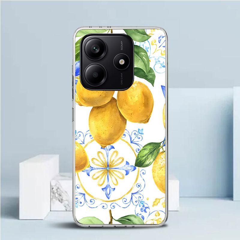 

Summer Fruits Lemon Soft Cover for Xiaomi Redmi Note 15 14 13 12 Pro Plus Phone Case 14S 11S 11T 11E 10S 10 4G Pattern Shell Red Redmi Note 14 5G