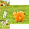 Charming Rabbit Eat Carrot Diy Resin Figurine For Exquisite Micro Landscape Decoration