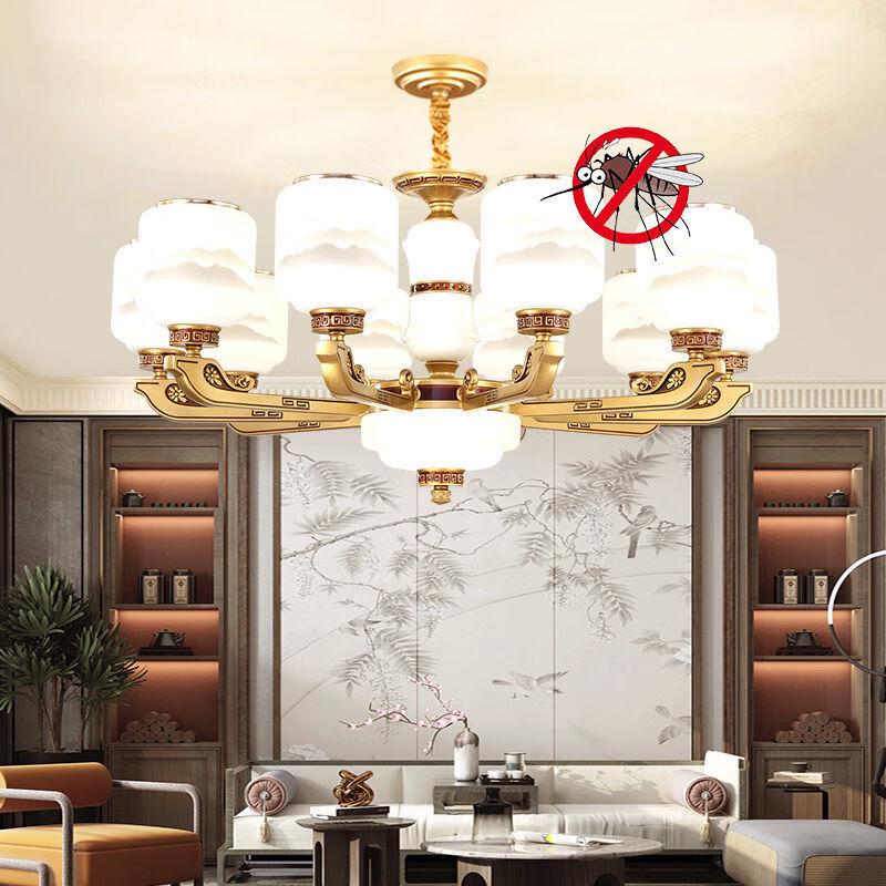 NuFeng Modern Chinese Style Chandelier, 12-Light, 3-Color Dimmable