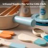 Wooden Cooking Toy Set Toddler with Pots and Pans Preschool