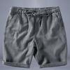 Men's Summer Thin Loose Shorts Straight Solid Color Linen Casual Five-point Trendy Pants