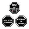 Spanish Warning Sign Enamel Pins BAJO NIVEL DE PACIENCIA EXCESO DE DUDAS Brooch Lapel Badges Punk Cool Jewelry Gift for Friends