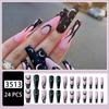 24-Piece Extra Long Ballet Pink Flame & Brown Star Press-On Nails