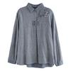 Retro Linen Long-sleeved Base Trendy Women's Shirt Tops Spring and Autumn