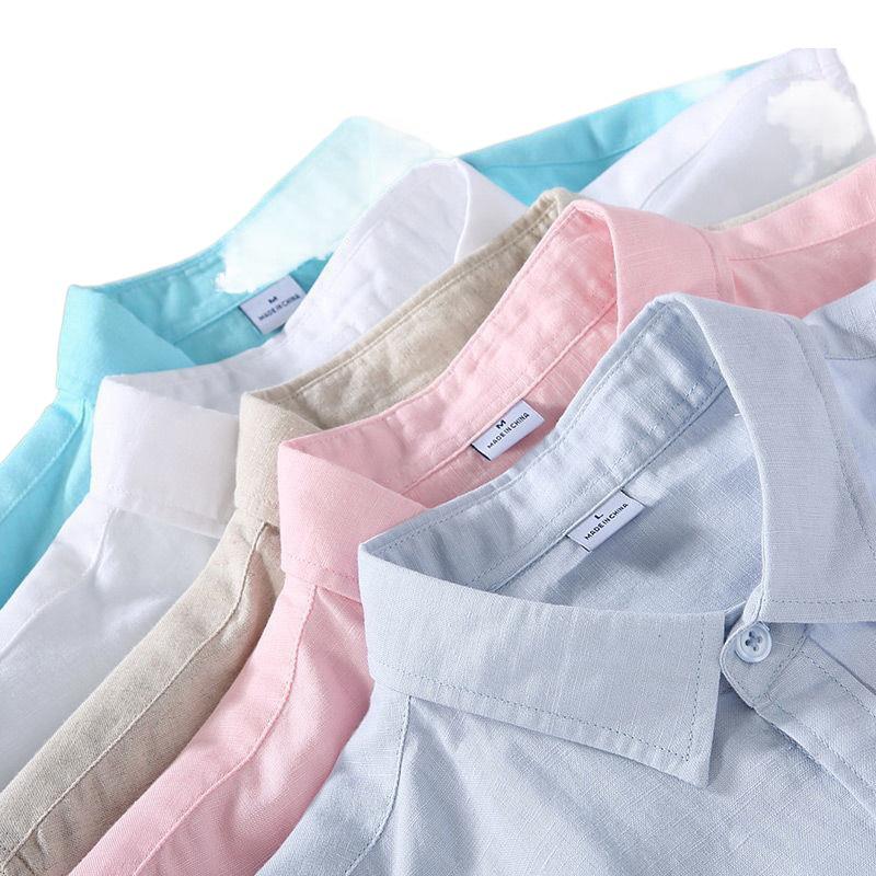 Men's Summer Linen Sun Protection Shirt Jacket - Thin, Long-Sleeved, Cotton/Linen Blend, Casual Outerwear Top