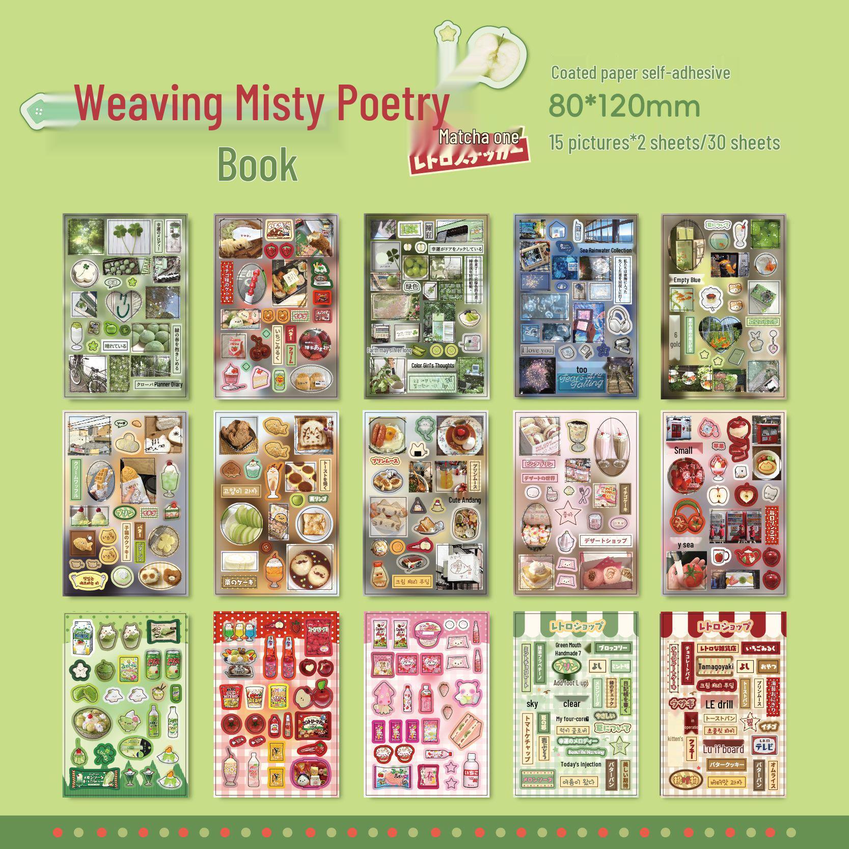 

Наклейки с вырубкой в японском стиле: Милая манга про еду для украшения дневника своими руками