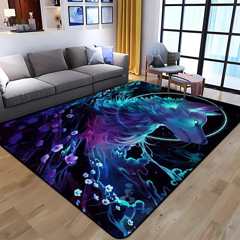 Best Selling Wolf Art Printed Carpet for Living Room Large Area Rug Soft Mat E-sports Chair Carpets Alfombra Gifts Dropshopping