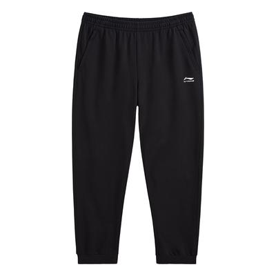 High Street Bequem Schlichtes Logo Einfarbig Atmungsaktiv Gerade Locker Vielseitig Lässige Strick-Sporthose Unisex-Hose Schwarz AKLVA41-1