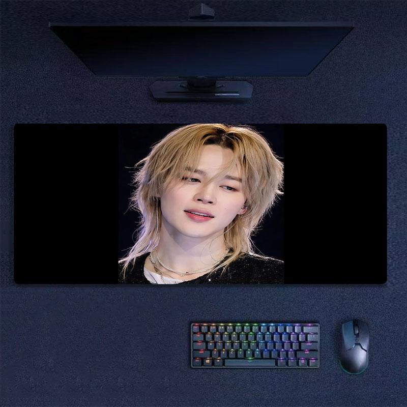 Jimin Mouse Pad, Large Gaming Desk Mat, Non-slip XXL Mousepad for Laptop & Tablet, Mini PC Playmat with Stitched Edges