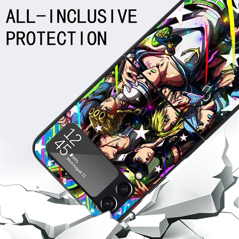 JoJo's Bizarre Adventure Hot Anime Black Phone Case For Samsung ZFlip7 ZFlip6 ZFlip5 ZFlip4 ZFlip3 5G Hard Protective Galaxy Z F