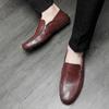 Modne miękkie dno męskie buty casualowe luksusowe marki męskie zestaw stóp mokasyny oryginalne skórzane mokasyny oddychające wsuwane buty do jazdy samochodem