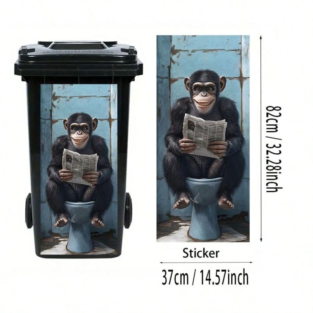 Adesivi Secchio dell'Immondizia 2D Autoadesivi Poster Bidone della Spazzatura Divertente Decalcomania Pattumiera Decorazione Esterna Patio