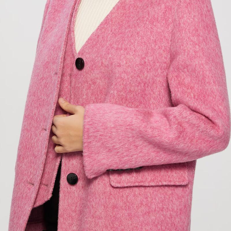 Shetu Women's V-Neck Long Sleeve Mid-Length Coat