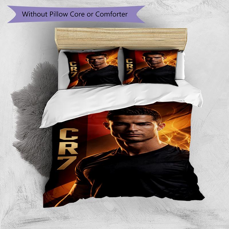 Ronaldo's Iconic Number Seven Bedding Set, Breathable Duvet Cover with Pillowcases, Soft Bed Linen for Bedroom Home Decoration, Perfect Festival Birth