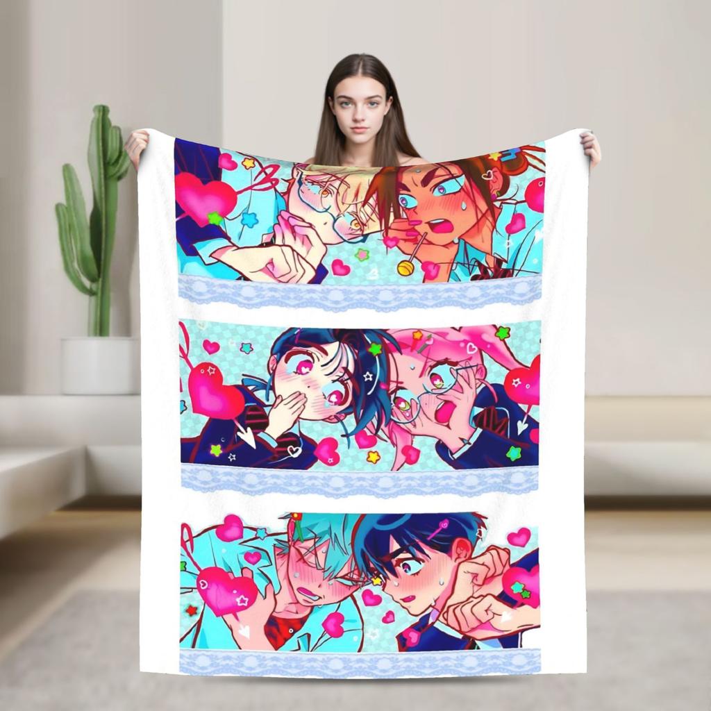 Aliens Music Cartoon Stages Fleece Throw Blankets Mizi Sua Till Luka for Bed Knitted Blanket Office Super Soft Breathable