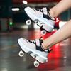 Men's/Women's /Kids Roller Roller Shoes 4-wheel Deformation Shoes Roller Skates Adult Rechargeable LuminousSkating Shoes