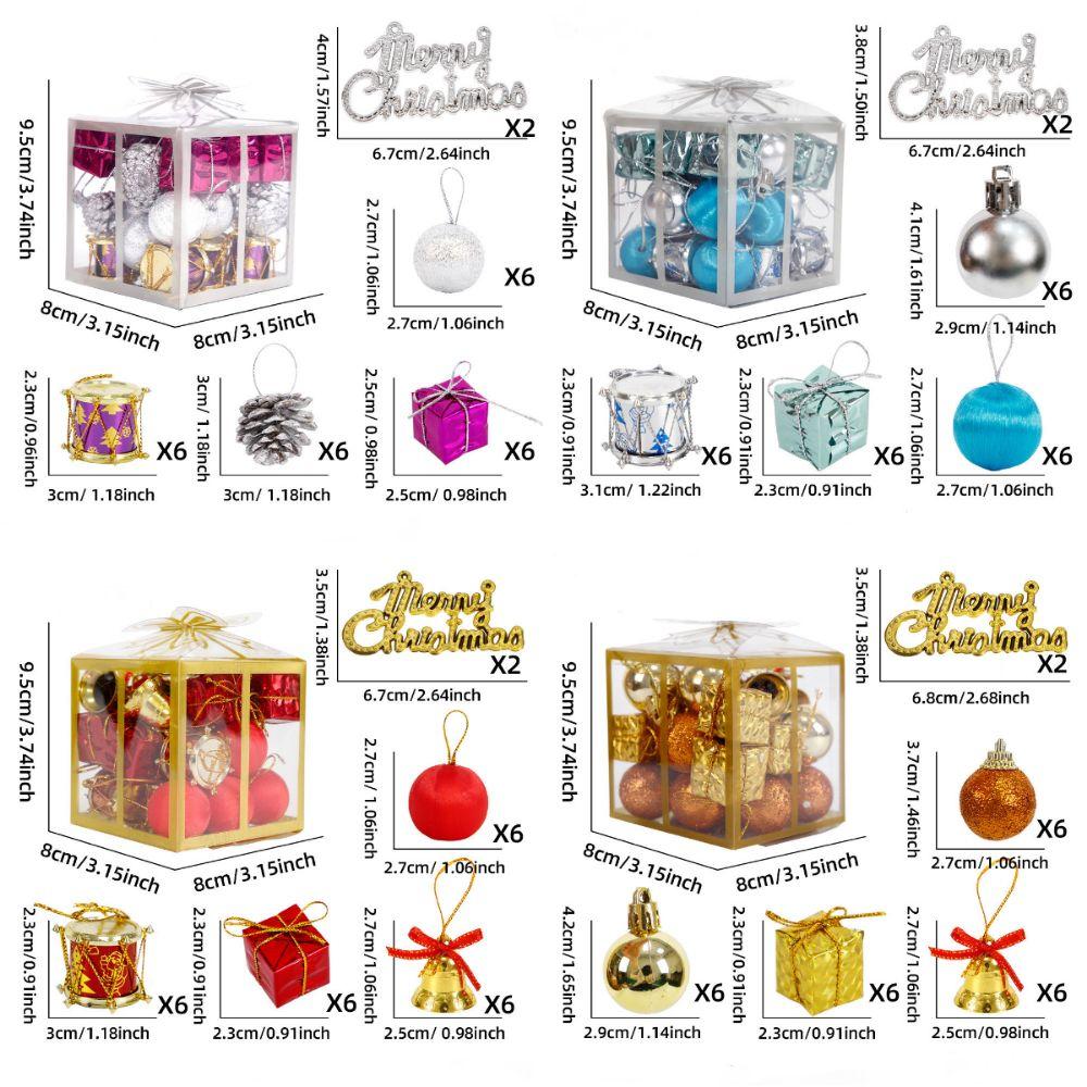 26/32PCS Multicolor Hanging Pendants Mixed Pattern Xmas Tree Decoration  Festival Ornament