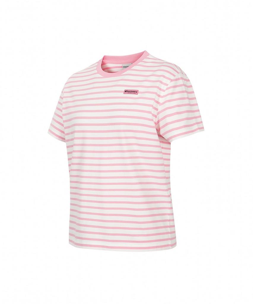 DISCOVERY EXPEDITION Women'S Striped Short Sleeve T-Shirt (L/Pink)