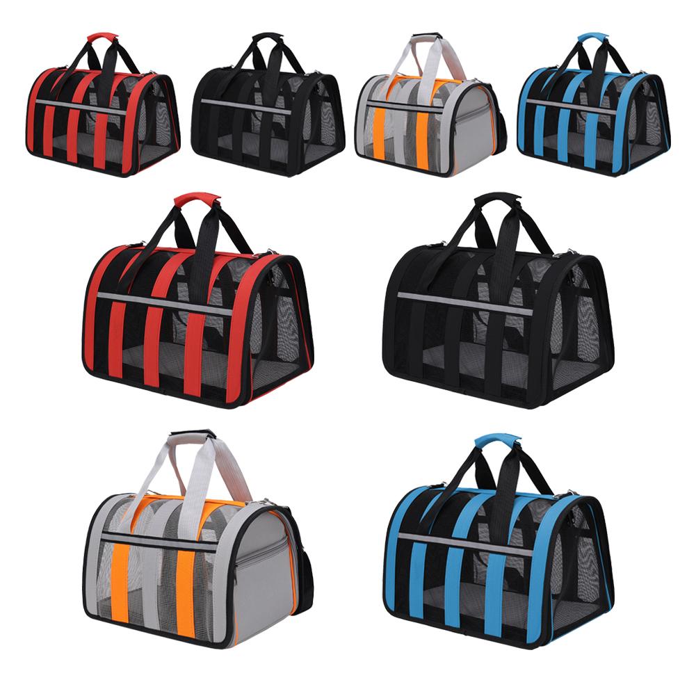 Carrier Dog Handbag Breathable Pet Carrier Transport Travel Bag Summer Foldable Portable Reflective Dogs Carrying Shoulder Bag