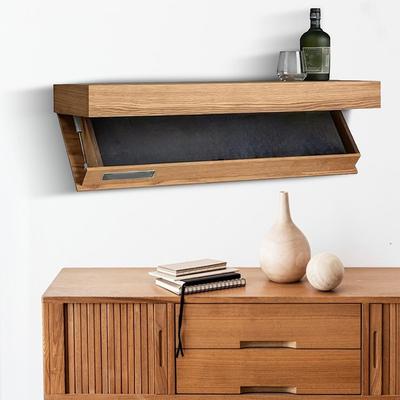 Wooden Magic Flap Shelf with Secret Compartment Concealed Floating Shelf Hidden Shelves for Book Wine Plants Disc