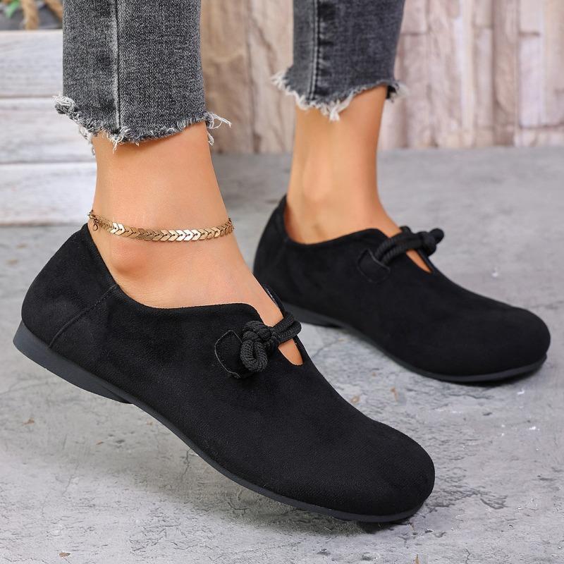 Large Size Women's Single Shoes Summer New Wind Round Head One Pedal All-inclusive Solid Color Flat Bottom