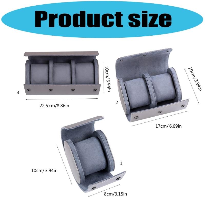 Compact Travel Friendly Watch Box Featuring Protective Flocking Compartments Waterproof Watch Organizers Leather Texture
