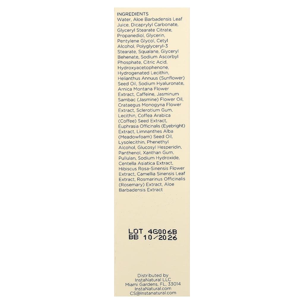 InstaNatural, Hyaluronic Acid Eye Gel Cream, 15ml (0.5 fl oz)