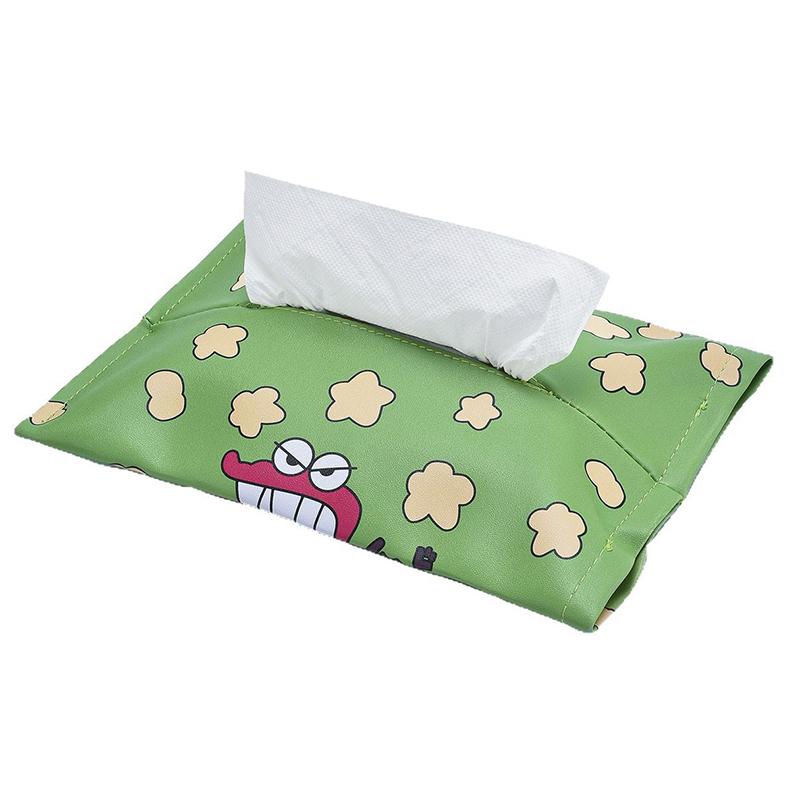 Crayon Shin-Chan Cartoon Tissue Box Leather Wear-Resistant Tissue Box Car Seat Back Sunshade Hanging Tissue-Bag Storage Bag