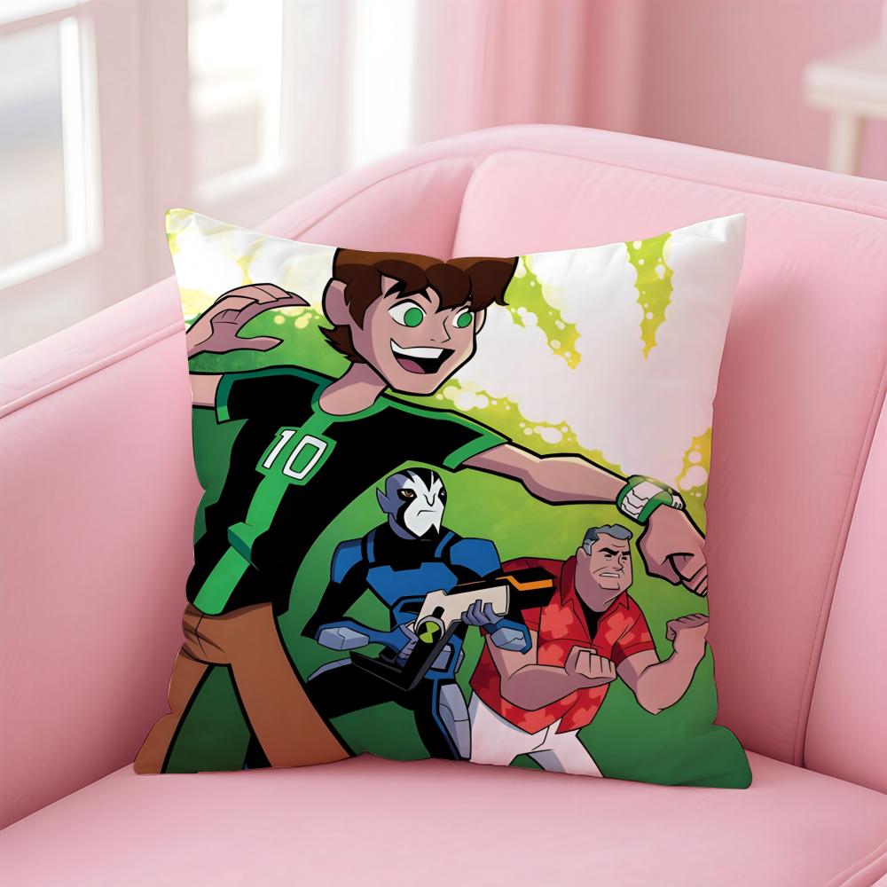 Anime B-Ben 10 U-Ultimate Alien Cushion Cover Comfortable Reversible Pillow Cover Ideal for Car Sofa Bedroom & Beyond