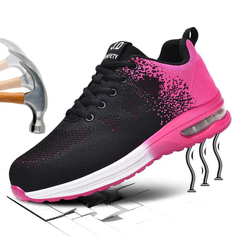 

Fashion Air Cushion Work Safety Shoes Men Steel Toe Sneakers Man Breathable Work Sneakers Woman Safety Non-slip Protective Sneakers 42