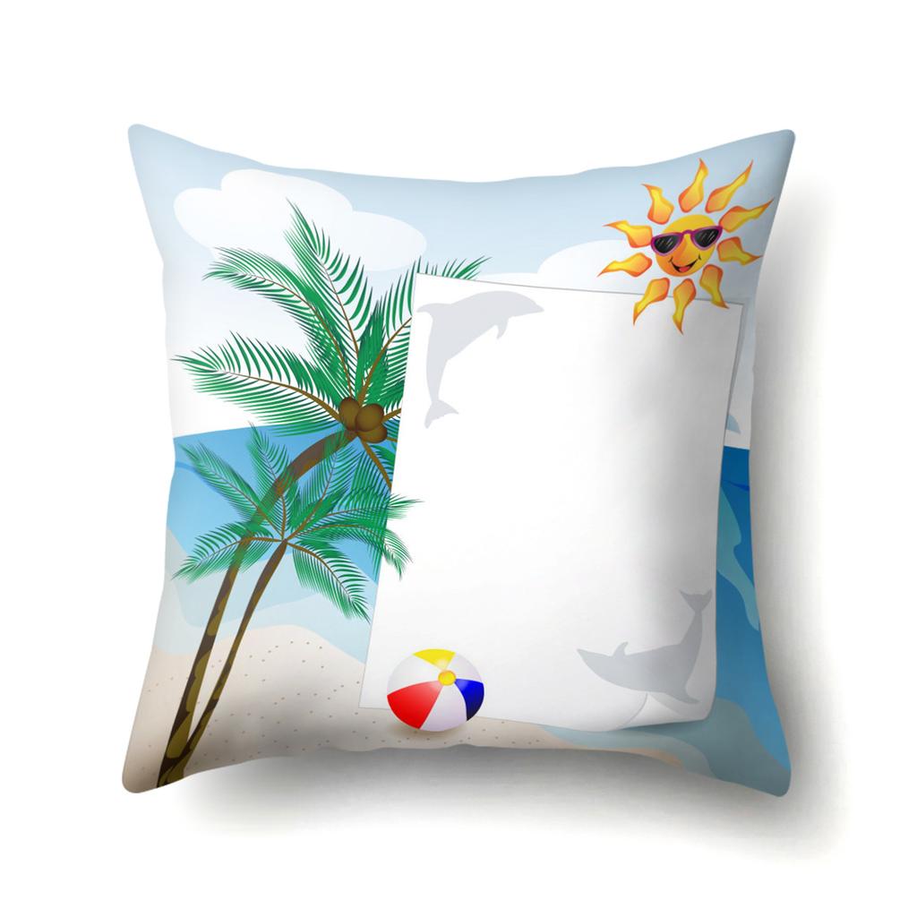 Office Pillow Pillow Cover Beach Wave Waist Pillow Creative Home Sofa Pillow Cover Premium Durable Quality Useful