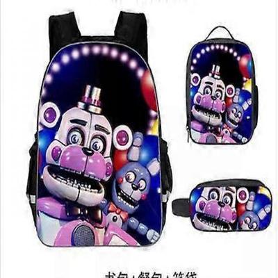 Simple Large-capacity Children's Backpack for Primary and Secondary School Students Cartoon Satchel and Pencil Case Three-piece Set  17 -NMAOV