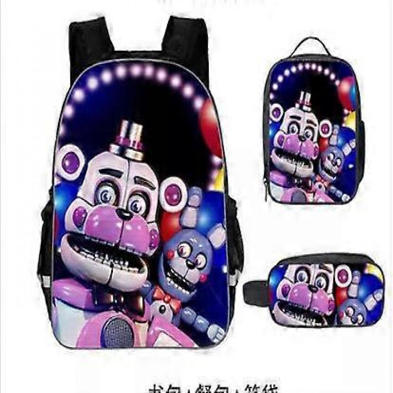 Simple large-capacity children's backpack for primary and secondary school students cartoon satchel and pencil case three-piece set  17 -NMAOV