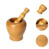 Kitchen Wooden Mortar and Pestle Set Garlic Ginger Grinder for Fresh Mustard XL