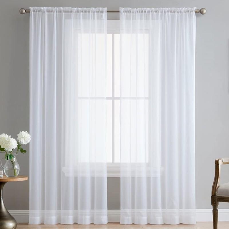 Colorful Semisheer Modern Privacy Romantic Curtains Light Filtering Window Scarf For Living Room Bedroom Study Room Decor