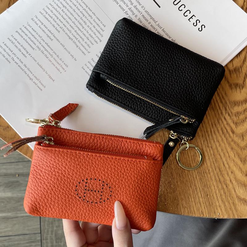 2025 Women's Genuine Leather Coin Purse: Exquisite High-End Compact Wallet with Zipper
