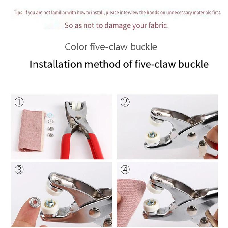 Capse Metalice Pentru Haine Instrument de Presat Butoni DIY Cusut Butoni Capse Colorate Catarame cu Cinci Gheare Suporturi Kit Artizanat Consumabile