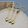 Mini Spoon Keychain Lightweight Teaspoon Pendant Key Ring for Filling Salt Vials Outdoor Camping Hiking Use