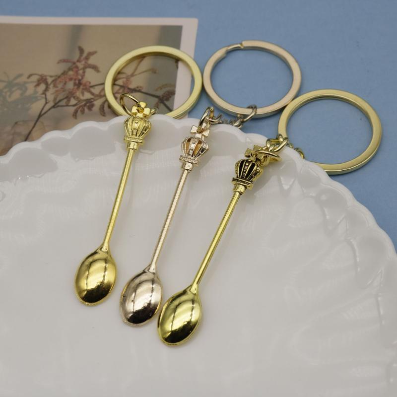 Mini Spoon Keychain Lightweight Teaspoon Pendant Key Ring for Filling Salt Vials Outdoor Camping Hiking Use