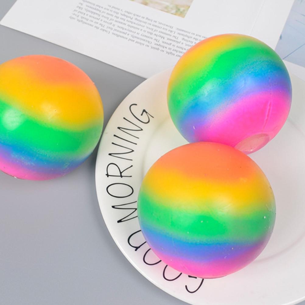 7CM Rainbow Balls Hand Exercise Stress Balls Relieve Stress Slow Bounce Decompression Balls Toy
