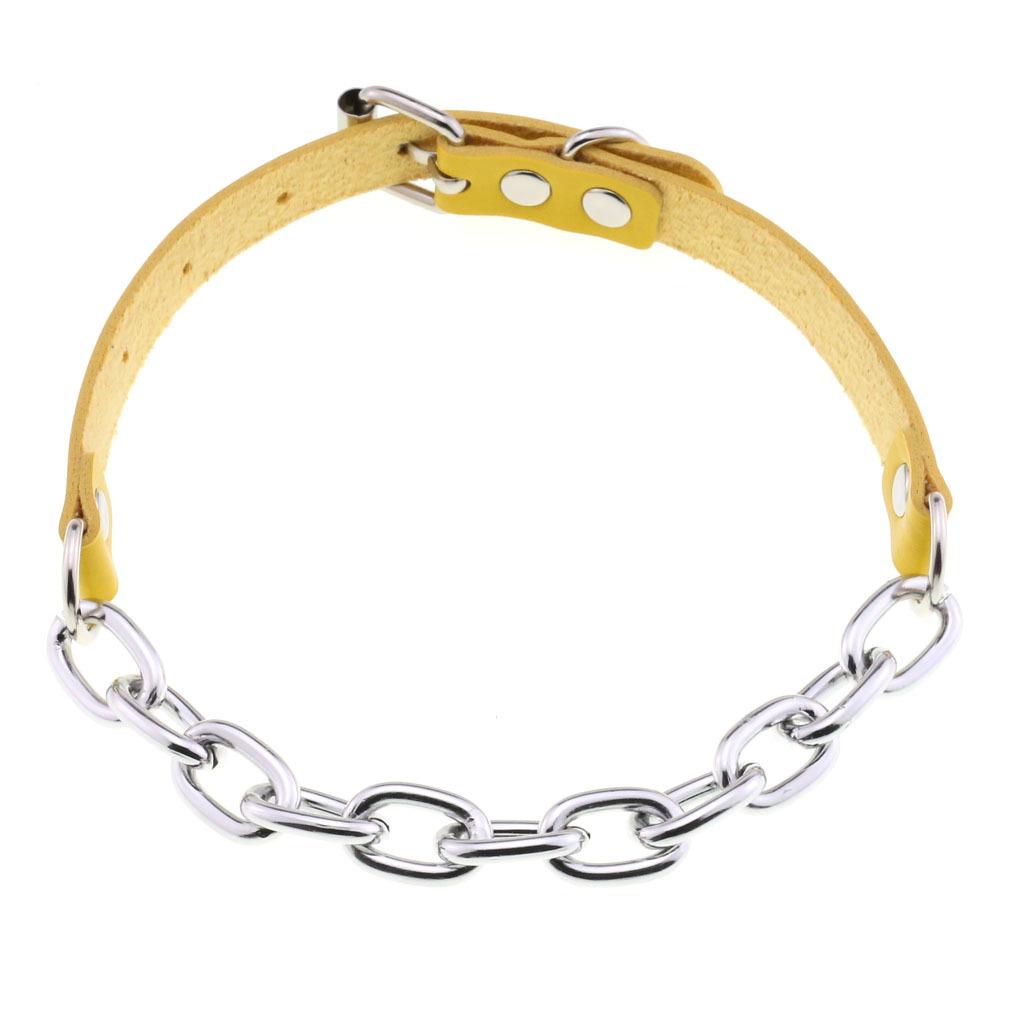 Punk Rock Chain Leather  Choker Women Metal Chocker Buckle Collar Necklace Girls Festival Goth Accessories