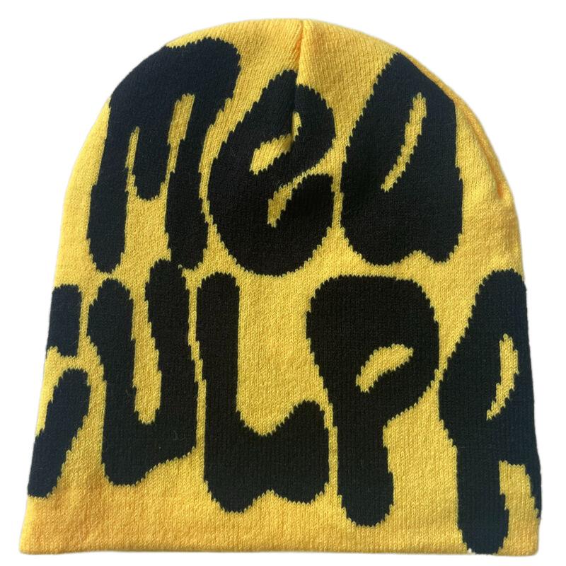 Hot Sell Customized  Adult Fashion Printing Soft Winter Hat Knitted With Letters for Men and Women