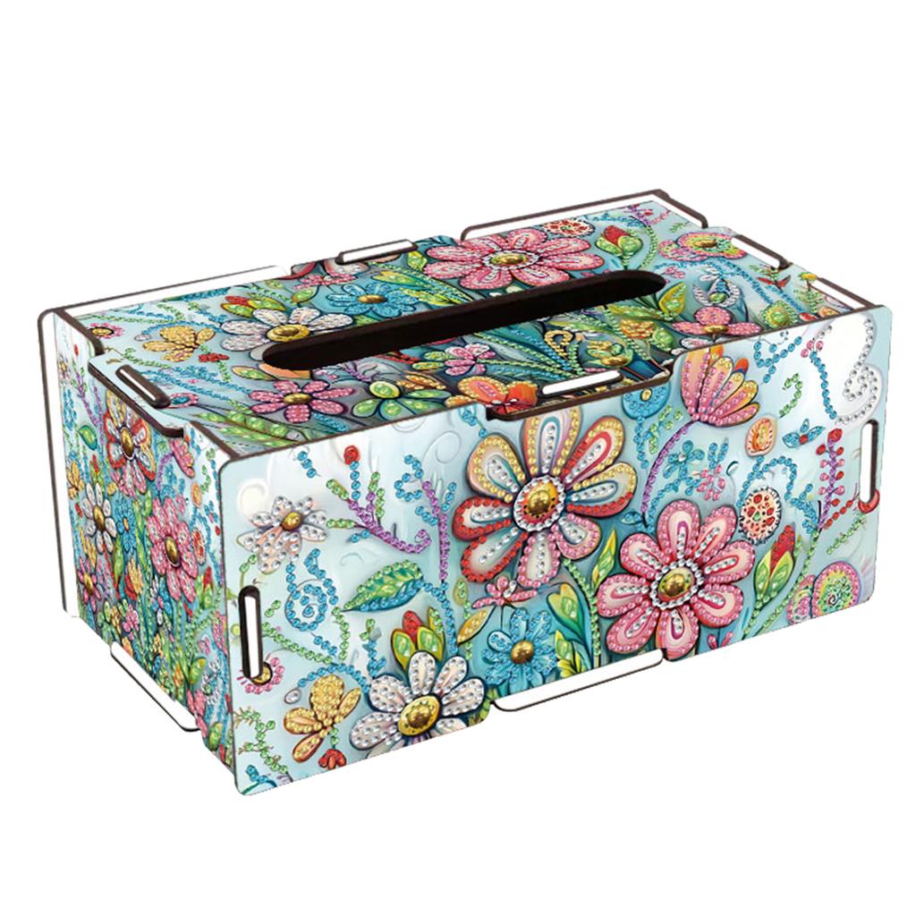 Wooden 5D Diamond Painting Tissue Holder 5D DIY Diamond Handmade Tissue Holder DIY Diamond Tissue Box for Living Room Decor