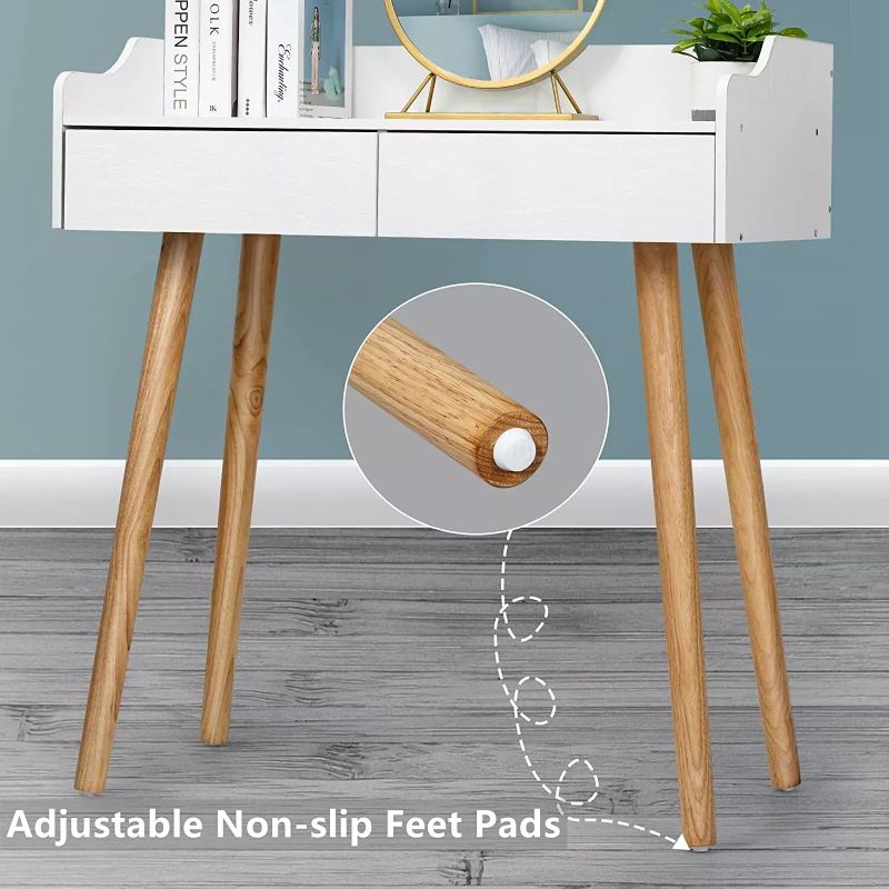 Elegant dressing table with a combination of two drawers for storing personal items, suitable for bedrooms