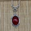 Women's Vintage Red Quartz Crystal Necklace With Butterfly Jewelry Pendant Necklace Fashion Neck Jewelry