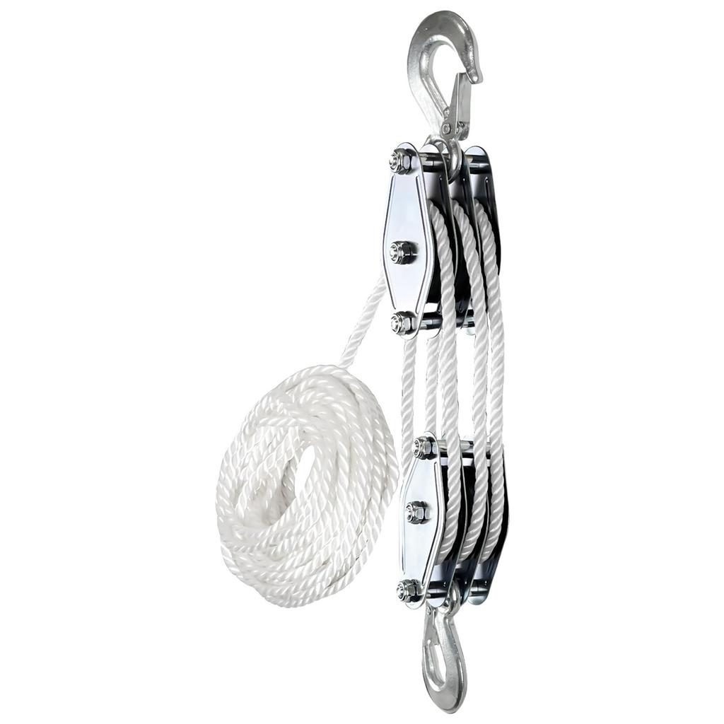 Block And Tackle Rope Pulley Hoist Lifting Power Multifunctional Heavy Duty Pulley System Metal Sheave With 1100/2200Lbs