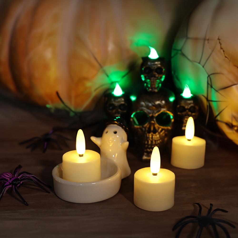 Rechargeable LED Candle Lamp with Remote Control Timer for Halloween Decoration
