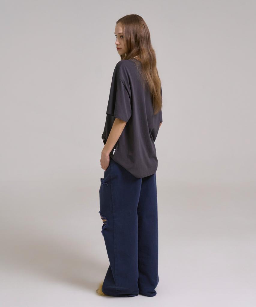 SSIN AND LEE Not A Thing Pinched T-Shirt Charcoal