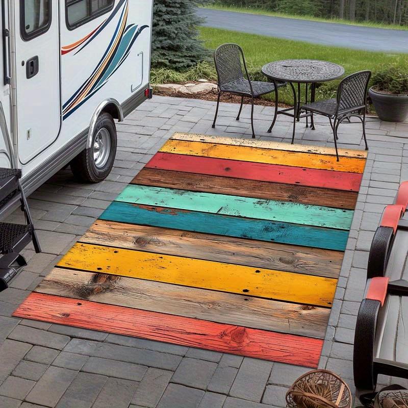VIKAMA Wood-Grain Rug: Non-Slip and Stain-Resistant